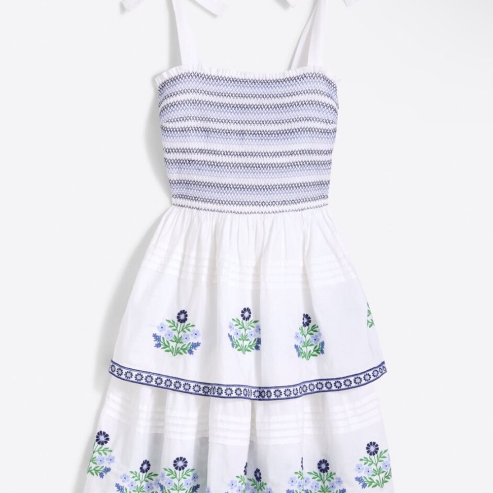 Draper James Original Embroidered Smocked Cotton Dress Size Large - Picture 5 of 9
